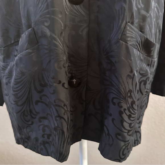 Silk Studio 100% Silk Black Patterned Jacket – Size 10 - Picture 3 of 7